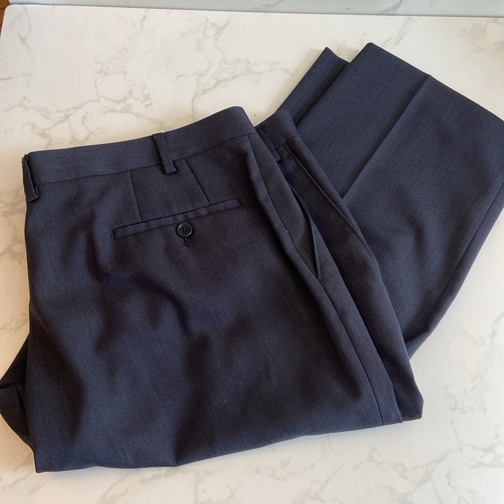 Michael Kors Men Classic Fit Suit Pants 42x30 Charcoal Dark Grey Straight Leg